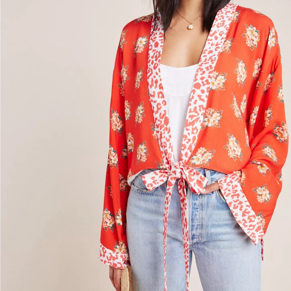 Farm Rio for Anthropologie Coral Kimono